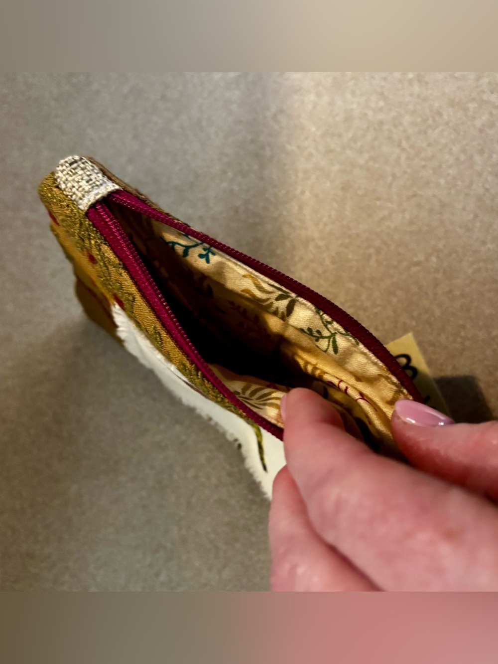 Handmade Hummingbird Zipper Pouch - Picture 3 of 3